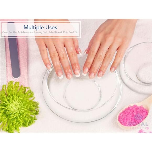 Royal Imports Round Glass Vase Set of 2 – Clear Decorative Glass Bowls - Picture 6 of 8